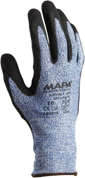 MAPA Professional - Size M (8), ANSI Cut Lvl 4, Puncture Lvl 3, Abrasion Lvl 4, Nitrile Coated HDPE Cut Resistant Gloves - Palm Coated, HDPE Lining, Knit Wrist, Gray, Paired - All Tool & Supply