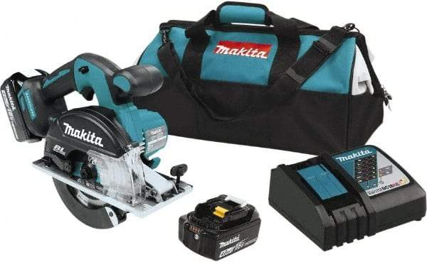 Makita - 18 Volt, 5-7/8" Blade, Cordless Circular Saw - 3,900 RPM, 2 Lithium-Ion Batteries Included - All Tool & Supply