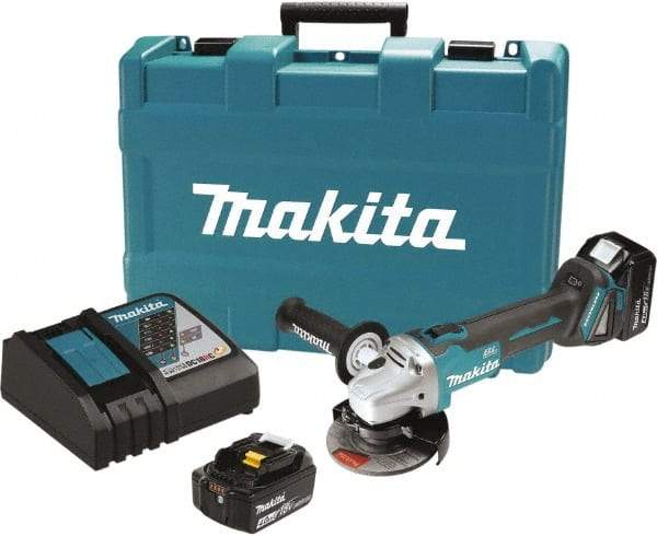 Makita - 4-1/2" Wheel Diam, 8,500 RPM, Cordless Cutoff & Cutoff-Grinder Tool - Straight Handle, Battery Included - All Tool & Supply