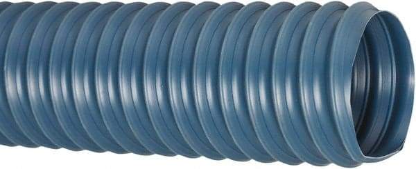 Flexaust - 5" ID, 4.7 Hg Vac Rating, 6.5 psi, PVC Vacuum & Duct Hose - 25' Long, Blue, 3.86" Bend Radius, 20 to 160°F - All Tool & Supply