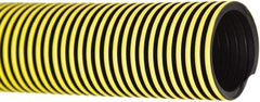 Flexaust - 1-1/4" ID, 29 Hg Vac Rating, 20 psi, Polyethylene Vacuum & Duct Hose - 50' Long, YellowithBlack, 2-1/2" Bend Radius, -40 to 140°F - All Tool & Supply