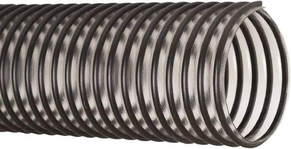 Flexaust - 2" ID, 27 Hg Vac Rating, 28 psi, PVC Vacuum & Duct Hose - 25' Long, Clear/Black, 2.2" Bend Radius, 20 to 160°F - All Tool & Supply