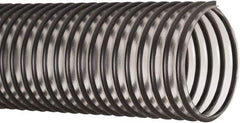 Flexaust - 4" ID, 14 Hg Vac Rating, 16 psi, PVC Vacuum & Duct Hose - 25' Long, Clear/Black, 4" Bend Radius, 20 to 160°F - All Tool & Supply