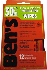 Ben's - 12 Count 30% DEET Towelette - For Ticks, Mosquitos, Disease Carrying Insects - All Tool & Supply