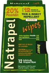 Natrapel - 12 Count 20% Picaridin Towelette - For Mosquitos, Ticks - All Tool & Supply