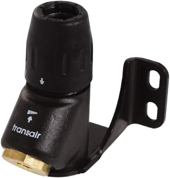 Transair - 1/2" ID, 16.5mm OD, 45° One Port Wall Bracket - Plastic, 232 Max psi, 1/2 & 1/4 Female NPT, 3-5/16" Long - All Tool & Supply