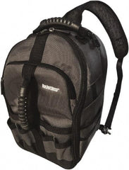 Bucket Boss - 24 Pocket Gray & Black Polyester Backpack Tool Bag - 9" Wide x 8" Deep x 17" High - All Tool & Supply