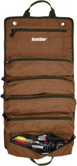 Bucket Boss - 6 Pocket Brown & Green Canvas Tool Roll - 4-1/2" Wide x 4-1/2" Deep x 26" High - All Tool & Supply