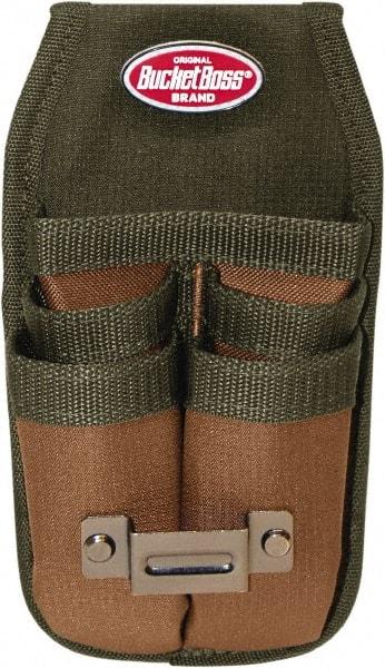 Bucket Boss - 1 Pocket Holster - Polyester, Brown & Green, 4-1/2" Wide x 9-1/2" High - All Tool & Supply