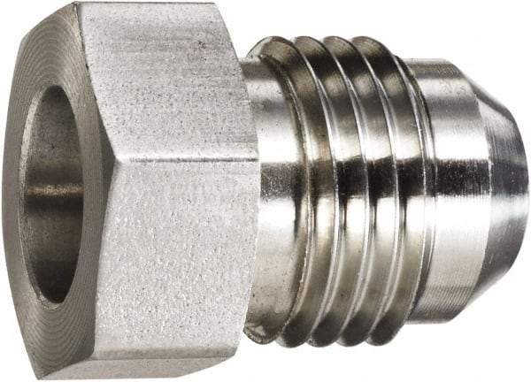 Made in USA - 1-1/4" Tube OD, 37° Stainless Steel Flared Tube OD Socket - 1-5/8-12 Weld x Male Flare Ends - All Tool & Supply