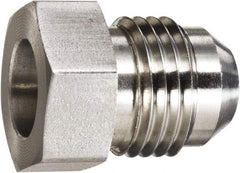 Made in USA - 2" Tube OD, 37° Stainless Steel Flared Tube OD Socket - 2-1/2-12 Weld x Male Flare Ends - All Tool & Supply