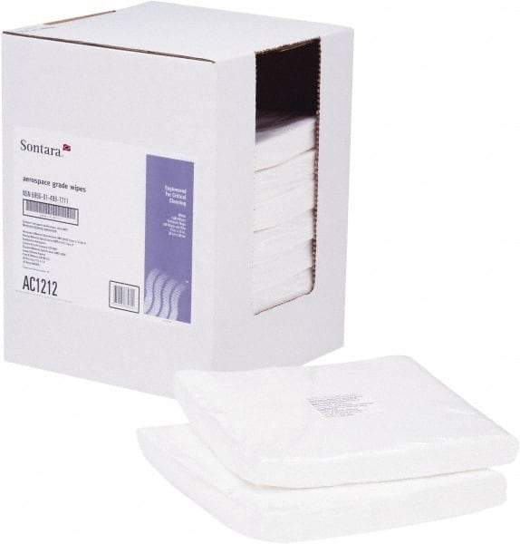 NuTrend Disposables - Flat Fold Aerospace Wipes - Bag, 12" x 12" Sheet Size, White - All Tool & Supply