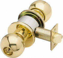 Schlage - Bright Brass Storeroom Knob Lockset - Exact Industrial Supply