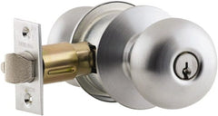 Satin Chrome Entrance Knob Lockset 2-3/4″ Back Set, Steel, Schlage C Keyway Cylinder