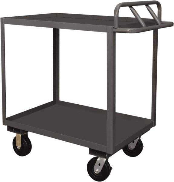 Durham - 3,600 Lb Capacity, 30" Wide x 60" Long x 30" High Service Cart - 2 Shelf, Steel, 2 Rigid/2 Swivel Casters - All Tool & Supply