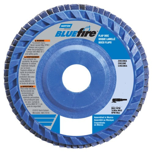 6″ × 7/8″ Flap Disc BlueFire Quick Trim Type 27 Plastic Plate 80 Grit - All Tool & Supply