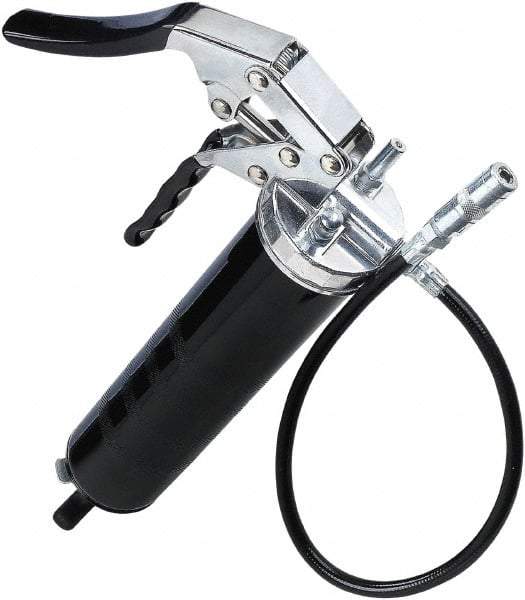 lumax - 7,000 Max psi, Flexible Pistol Grease Gun - 14 oz Capacity, 1/8 Thread Outlet, 25 Strokes per oz, 3-Way Fill - All Tool & Supply