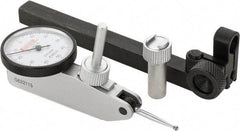 SPI - 8 Piece, 0" to 0.02" Measuring Range, 1-1/4" Dial Diam, 0-10-0 Dial Reading, White Dial Test Indicator Kit - 0.0005" Accuracy, 0.64" Contact Point Length, 0.079" Ball Diam, 0.0005" Dial Graduation - All Tool & Supply