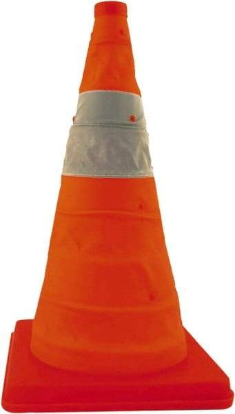 PRO-SAFE - 18" High, Orange Collapsible Traffic Cone - 13" Base Width, 16 Lb - All Tool & Supply