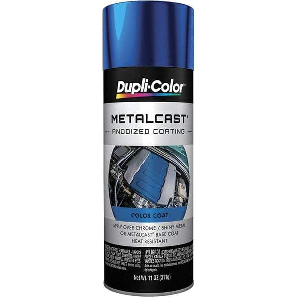 Dupli-Color - 11 oz Blue Anodized Automotive Heat Resistant Paint - Metallic Finish, 500°F Max Temp, Comes in Aerosol Can - All Tool & Supply