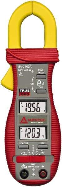 Amprobe - ACD-14-PRO, CAT III, Digital True RMS HVAC Clamp Meter with 1.18" Clamp On Jaws - 600 VAC/VDC, 600 AC Amps, Measures Voltage, Capacitance, Current, microAmps, Resistance, Temperature - All Tool & Supply