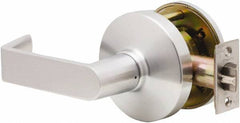 Falcon - Grade 2 Communicating Lever Lockset for 1-3/8" Thick Doors - 2-3/4" Back Set, No Cylinder, Steel, Satin Chrome Finish - All Tool & Supply