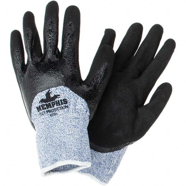 MCR Safety - Size L, ANSI Cut Lvl A4, Puncture Lvl 2, Abrasion Lvl 5, Nitrile Coated Cut Resistant Gloves - All Tool & Supply