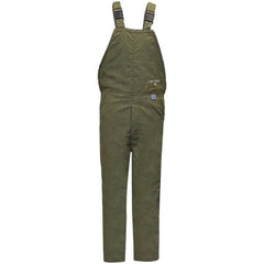 National Safety Apparel - Size M Olive Green HRC 4 Arc Flash Flame Resistant/Retardant Bib Overalls - Exact Industrial Supply