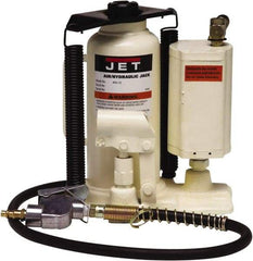 Jet - 20 Ton Capacity Hydraulic Bottle Jack - 9.65" to 18.7" High, 3-1/8" Screw Length, 8.66" Long x 6.89" Wide Base - All Tool & Supply