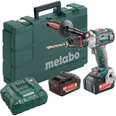 Metabo - 18 Volt 1/16 to 1/2" Keyless Chuck Cordless Hammer Drill - 32300 BPM, 500 to 1,850 RPM, Reversible, Pistol Grip Handle - All Tool & Supply