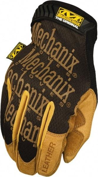 Mechanix Wear - Size M (9) Split Leather Work Gloves - For General Purpose, Uncoated, Hook & Loop Cuff, Full Fingered, Black, Paired - All Tool & Supply