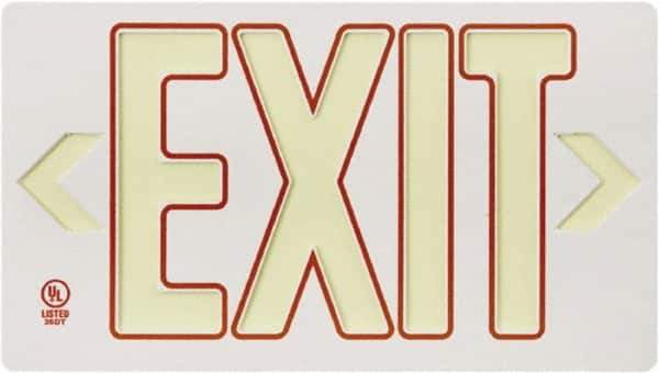 NMC - Exit, Plastic Exit Sign - 15-1/4" Wide x 8-1/4" High, Glow-in-the-Dark - All Tool & Supply