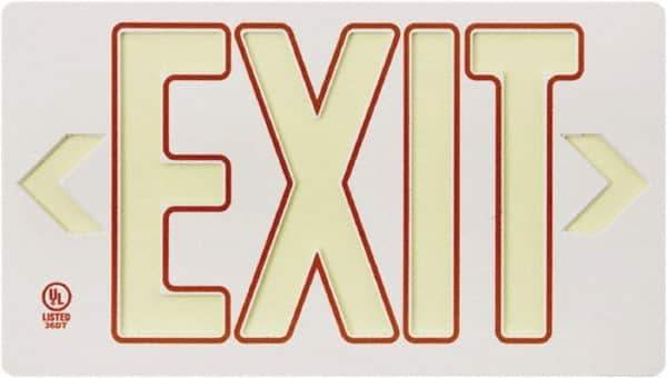 NMC - Exit, Plastic Exit Sign - 15-1/4" Wide x 8-1/4" High, Glow-in-the-Dark - All Tool & Supply