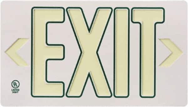 NMC - Exit, Plastic Exit Sign - 15-1/4" Wide x 8-1/4" High, Glow-in-the-Dark - All Tool & Supply