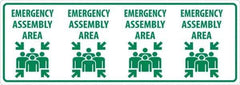 NMC - "Emergency Assembly Area", 12" Long x 34" Wide, Asphalt Art Safety Sign - Rectangle, 0.005" Thick, Use for Workplace/Safety - All Tool & Supply