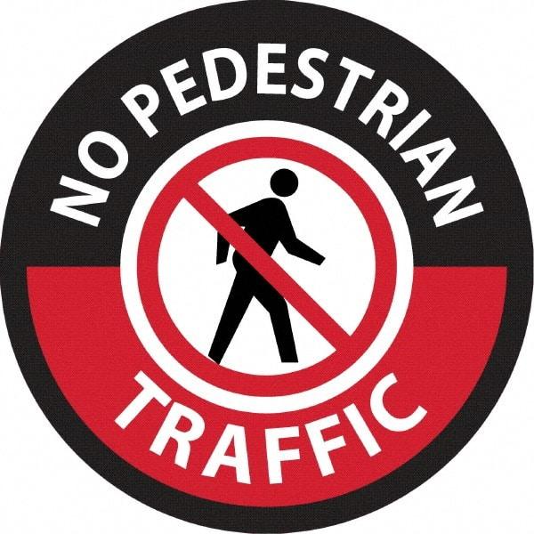 NMC - "No Pedestrian Traffic", 36" Long x 36" Wide, Sportwalk Safety Sign - Rectangle, 0.005" Thick, Use for Workplace/Safety - All Tool & Supply