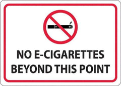 NMC - "No E-Cigarettes Beyond This Point", 10" Long x 14" Wide, Aluminum Safety Sign - Rectangular, 0.04" Thick, Use for Smoking Regulations - All Tool & Supply