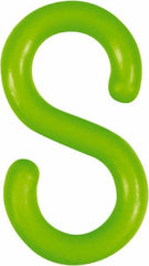 NMC - 1-1/2" High x 1/4" Long x 4" Wide Barrier S-Hook - Plastic, Uncoated, Green, Use with Plastic Chain - All Tool & Supply