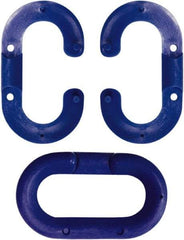 NMC - 2" High x 1/4" Long x 4" Wide Barrier Connecting Link - Plastic, Uncoated, Blue, Use with Plastic Chain - All Tool & Supply