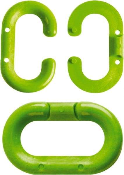 NMC - 2" High x 1/4" Long x 4" Wide Barrier Connecting Link - Plastic, Uncoated, Green, Use with Plastic Chain - All Tool & Supply