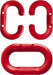 NMC - 1-1/2" High x 1/4" Long x 4" Wide Barrier Connecting Link - Plastic, Uncoated, Red, Use with Plastic Chain - All Tool & Supply