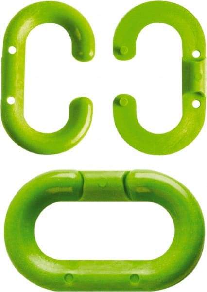 NMC - 1-1/2" High x 1/4" Long x 4" Wide Barrier Connecting Link - Plastic, Uncoated, Green, Use with Plastic Chain - All Tool & Supply