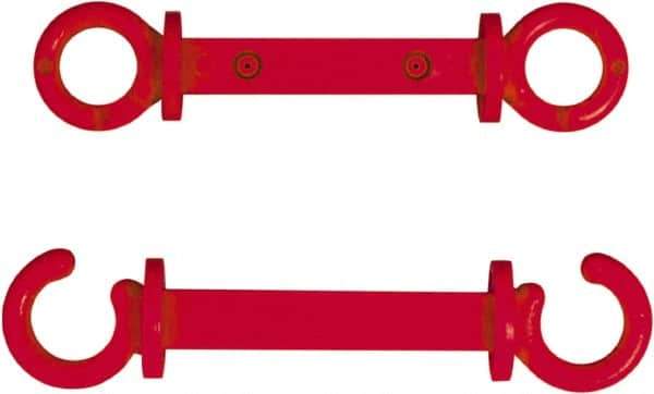 NMC - 2" High x 1/4" Long x 2" Wide Barrier C-Hook - Plastic, Uncoated, Red, Use with Plastic Chain - All Tool & Supply