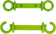 NMC - 2" High x 1/4" Long x 2" Wide Barrier C-Hook - Plastic, Uncoated, Green, Use with Plastic Chain - All Tool & Supply