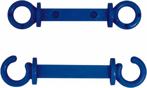 NMC - 2" High x 1/4" Long x 2" Wide Barrier C-Hook - Plastic, Uncoated, Blue, Use with Plastic Chain - All Tool & Supply