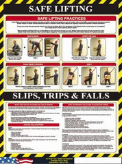 NMC - 18" Wide x 24" High Laminated Paper Back Lifting Information Poster - United States of America Jurisdiction, 0.045" Thick, English - All Tool & Supply