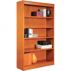 ALERA - 5 Shelf, 60" High x 35.63" Wide Bookcase - 11-3/4" Deep, Wood Veneer, Medium Cherry - All Tool & Supply