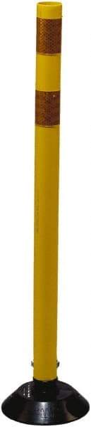 PRO-SAFE - 36" High x 3" Wide Reflective Tubular Surface Mount Delineator - Urethane, 3 Lbs, Yellow - All Tool & Supply