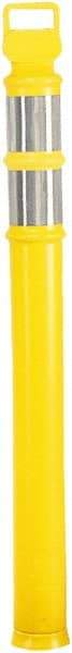 PRO-SAFE - 46" High x 4" Wide Reflective Delineator Post - High Density Polyethylene (HDPE), 3 Lbs, Yellow - All Tool & Supply