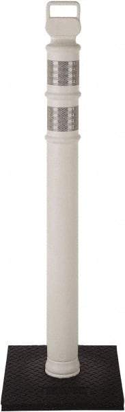 PRO-SAFE - 46" High x 4" Wide Reflective Delineator Post - High Density Polyethylene (HDPE), 3 Lbs, White - All Tool & Supply